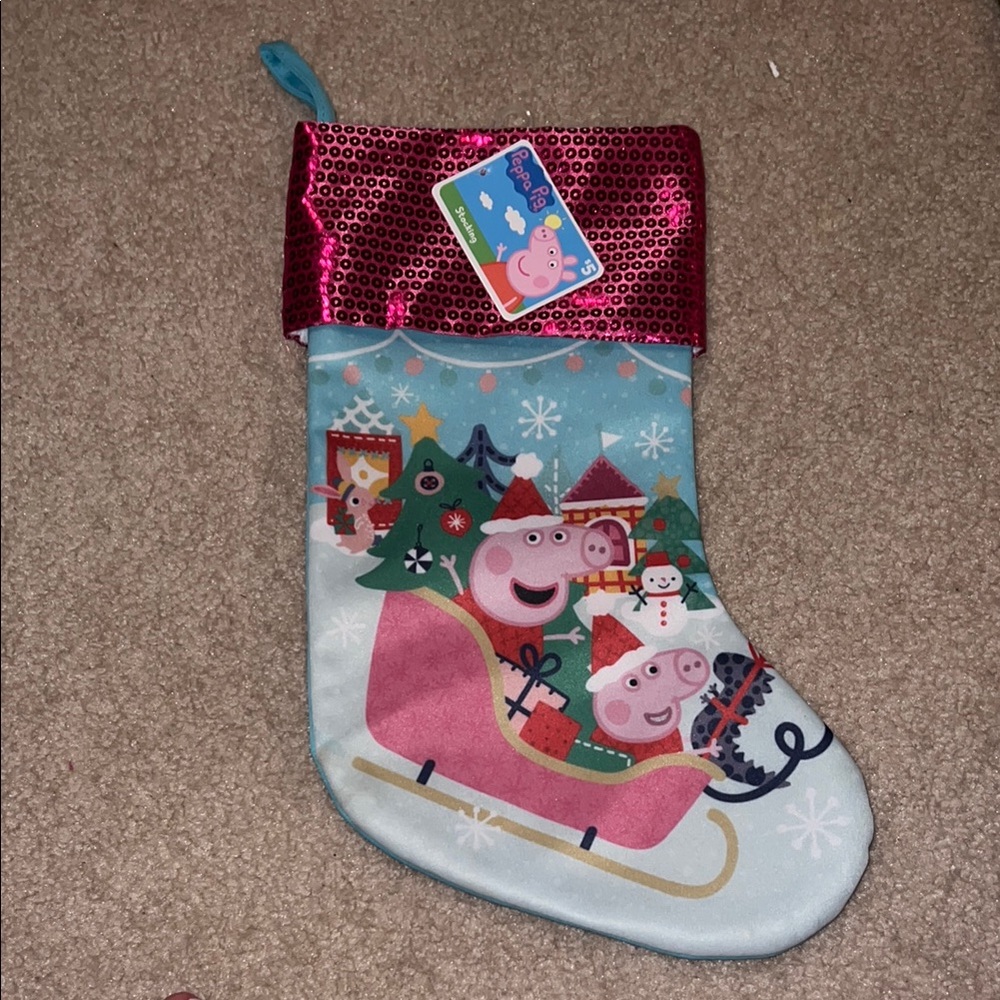 NWT Peppa Pig & George Pig Pink & blue Christmas stocking